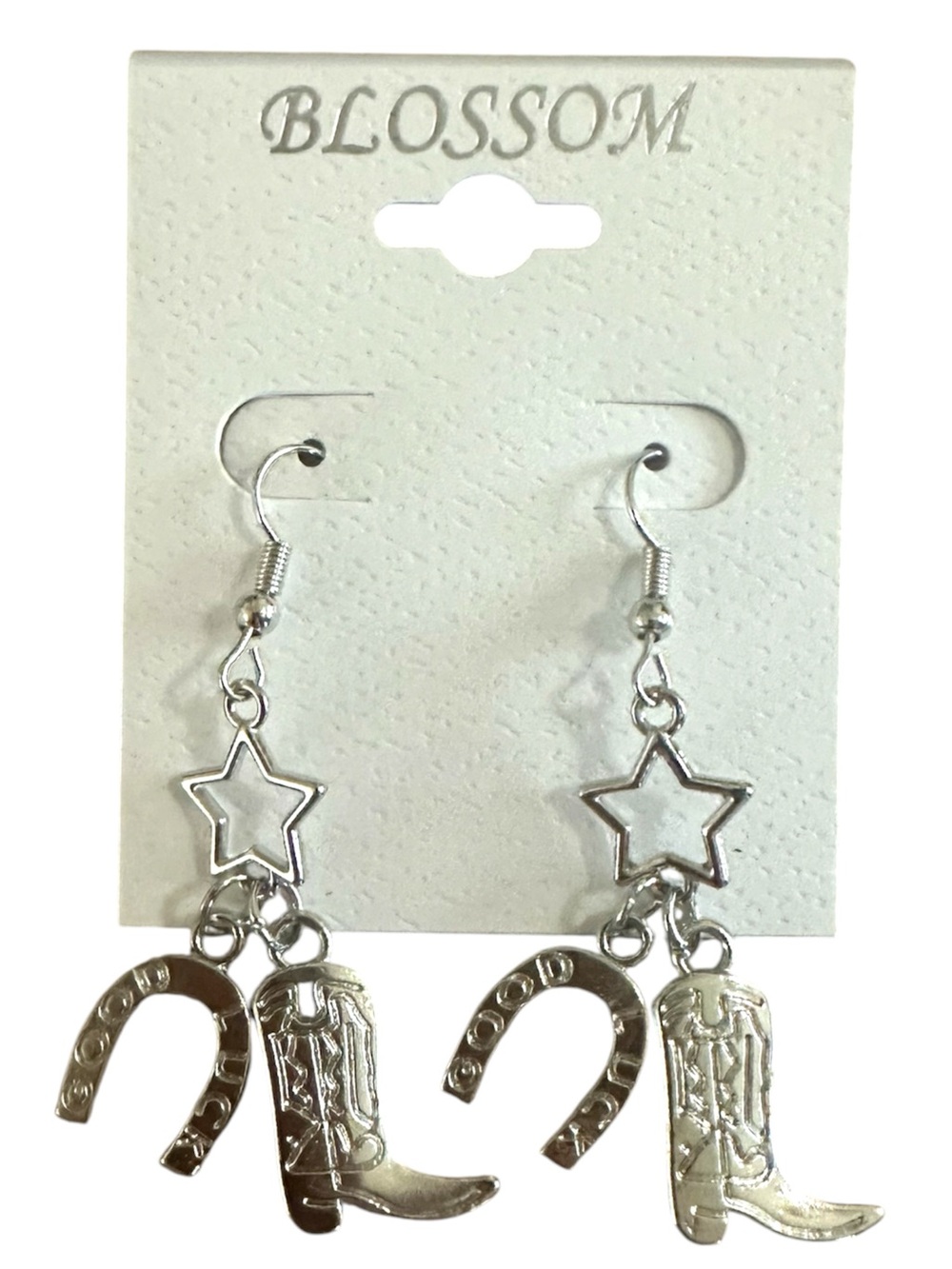 Blossom Cowboy Boot and Star Earrings